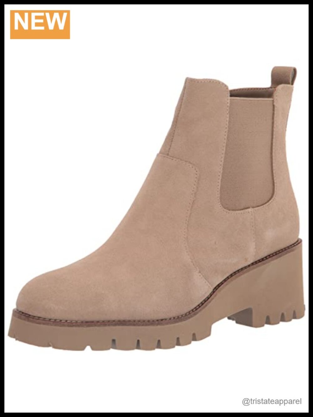 Waterproof Ankle Boots Suede Leather Side Zip Pull-On 2 1/4 Heel